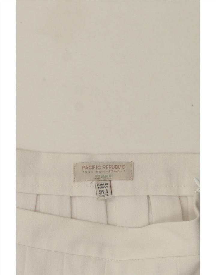 Pull & Bear Fusta plisată Mini Knife pentru femei Mic W26 Alb