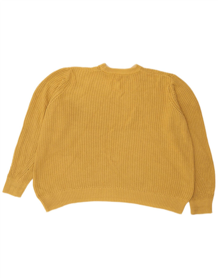 Marks & Spencer Womens Crew Neck Jumper Sweater UK 16 Large Yellow