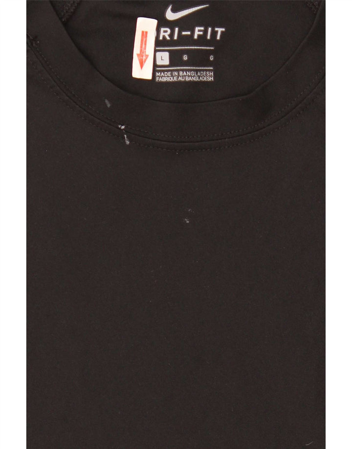 Nike Mens Dri Fit T-Shirt Top Large Black Polyester