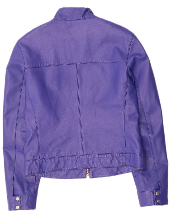 Giacca in pelle corta da donna Olsen UK 10 piccola pelle viola