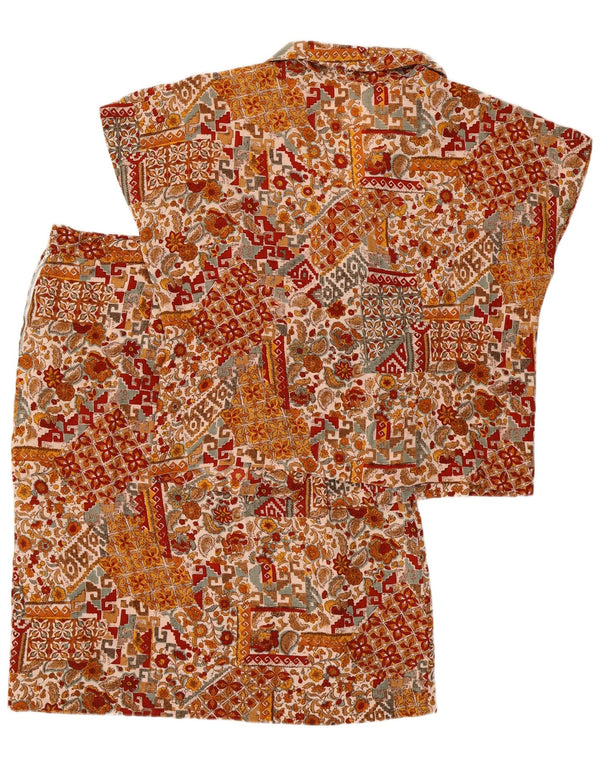 Vintage γυναικεία φούστα 2 τεμαχίων UK 16 Large W34 Καφέ Floral