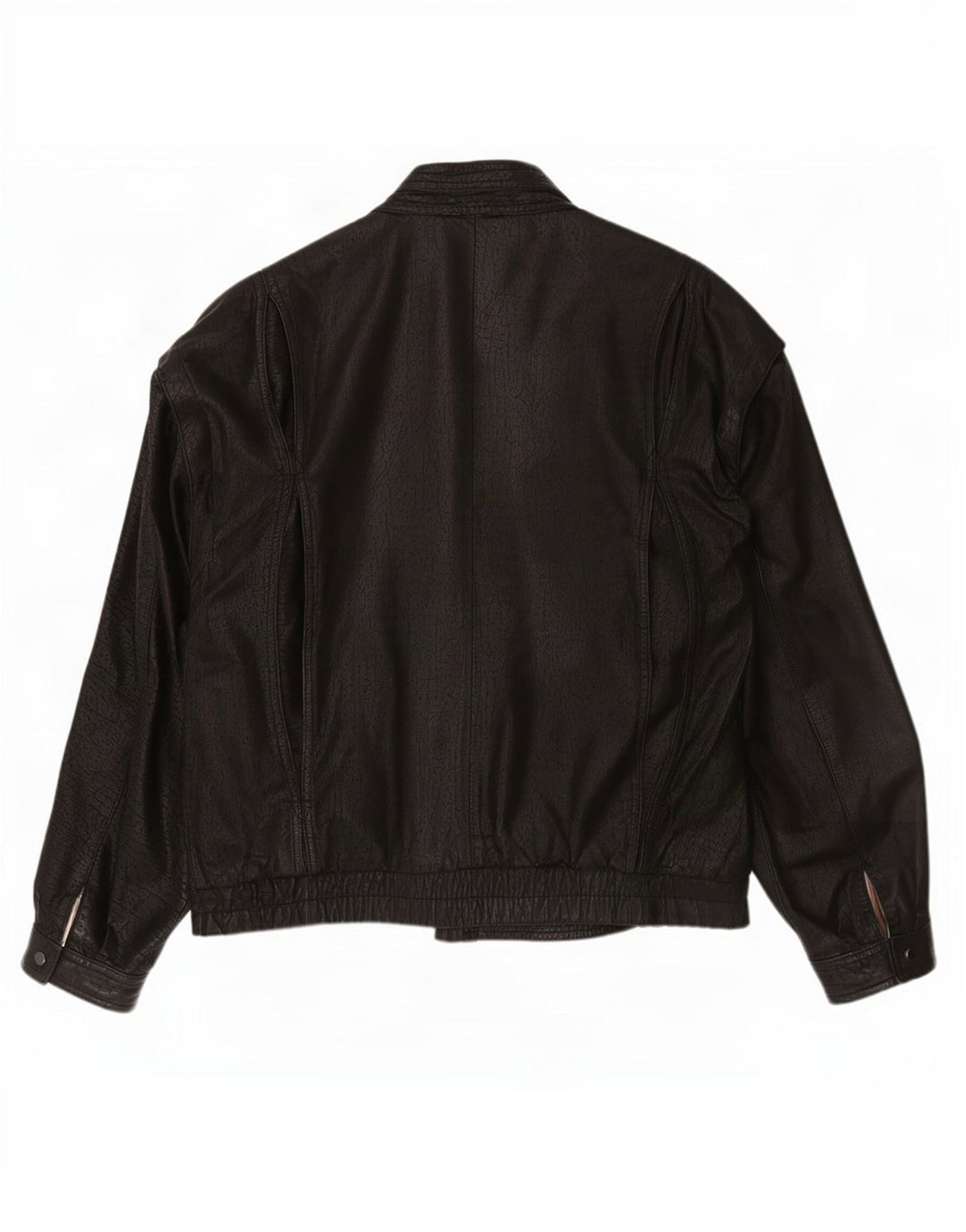 Chaqueta de cuero vintage para hombre IT 52 XL Negro