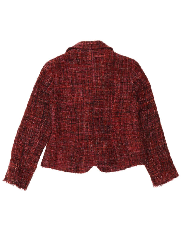 Marks & Spencer Womens 2 Button Blazer Jacket UK 14 Medium Burgundy Flecked