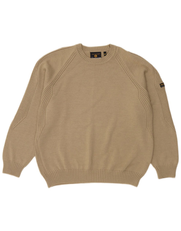 Navigare Mens Crew Neck Jumper Sweater XL Beige
