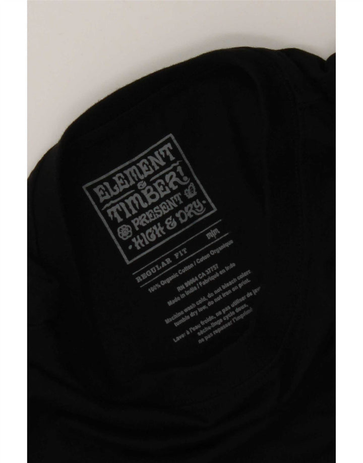 Element Mens Regular Fit Graphic T-Shirt Top Medium Black Cotton