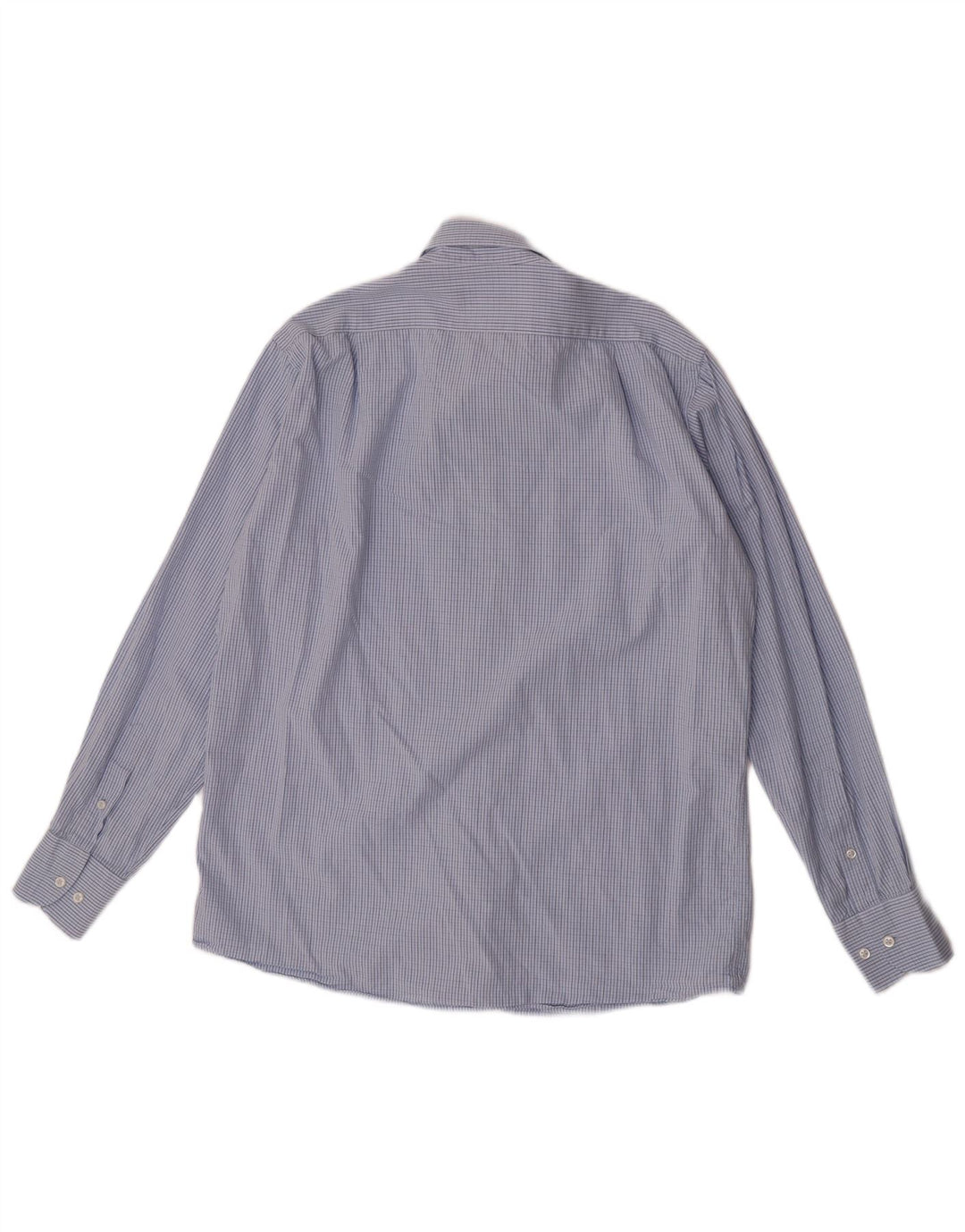 Trussardi Mens Shirt Size 41 42 Large Blue Check