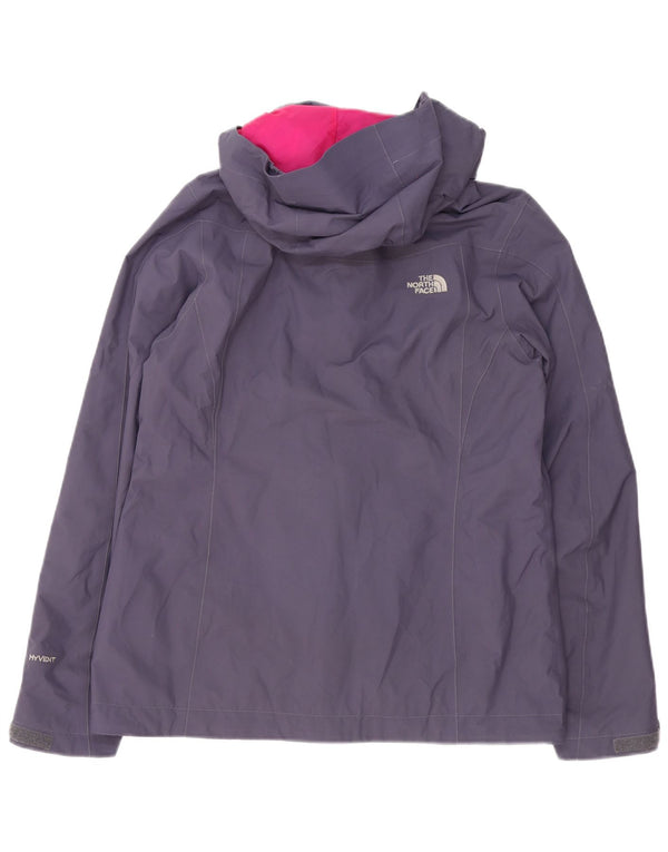 The North Face Womens Hooded Rain Jacket UK 12 Medium Purple Nylon