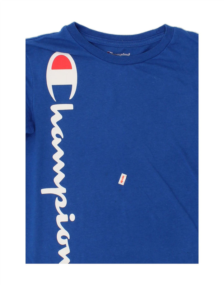 CHAMPION Boys Graphic T-Shirt Top 13-14 Years XL Blue Polyester Vintage Champion and Second-Hand Champion from Messina Hembry 