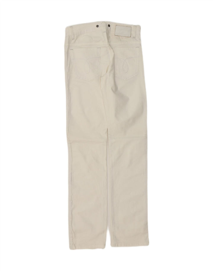 CALVIN KLEIN Womens Straight Jeans W28 L34 White Cotton