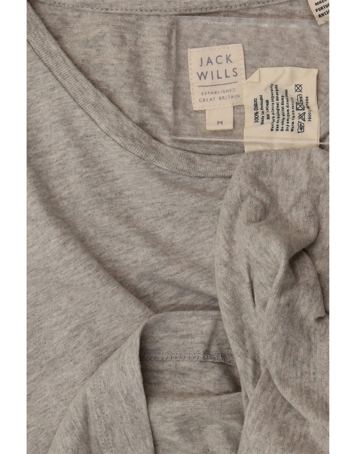 JACK WILLS Mens Top Long Sleeve Medium Grey Cotton