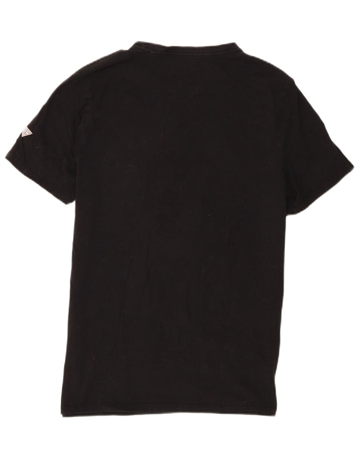 Guess Mens Slim Fit Graphic T-Shirt Top Large Black