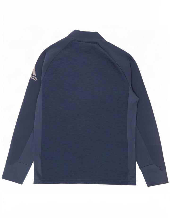 Adidas Uomo Graphic Pullover Tuta Top Medium Blu Navy Colourblock