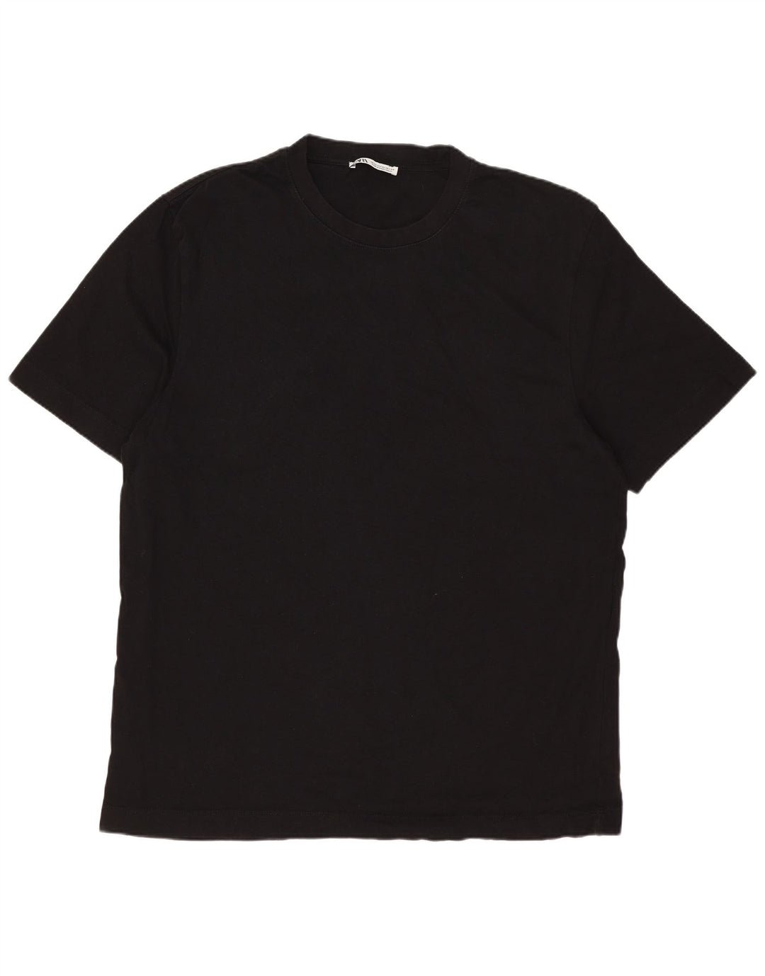 ZARA Mens T-Shirt Top XL Black Cotton