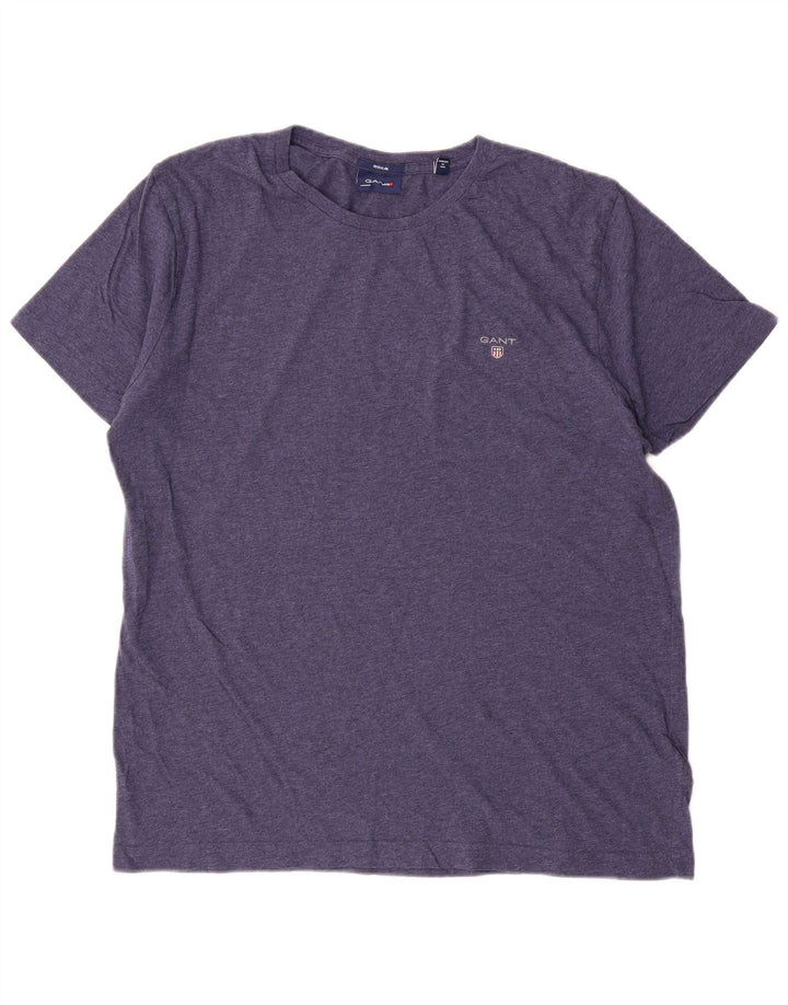 Gant Regular T-Shirt Top Stor Marineblå Flecked Bomuld
