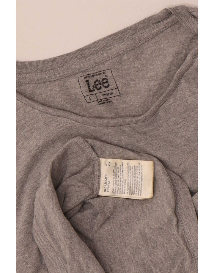 Lee Herren T-Shirt Top Large Grau Baumwolle
