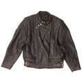 Giacca da motociclista in pelle da motociclista vintage da uomo UK 36 piccola in pelle nera