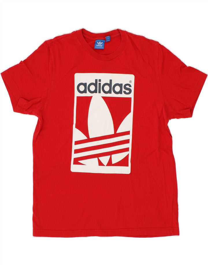 ADIDAS Mens Graphic T-Shirt Top Small Red Cotton Vintage Adidas and Second-Hand Adidas from Messina Hembry 
