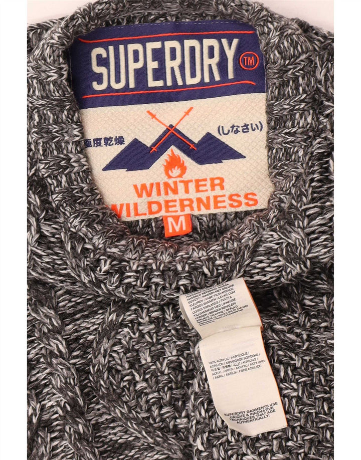 Superdry Mens Crew Neck Jumper Sweater Medium Grey Flecked Acrylic Winter