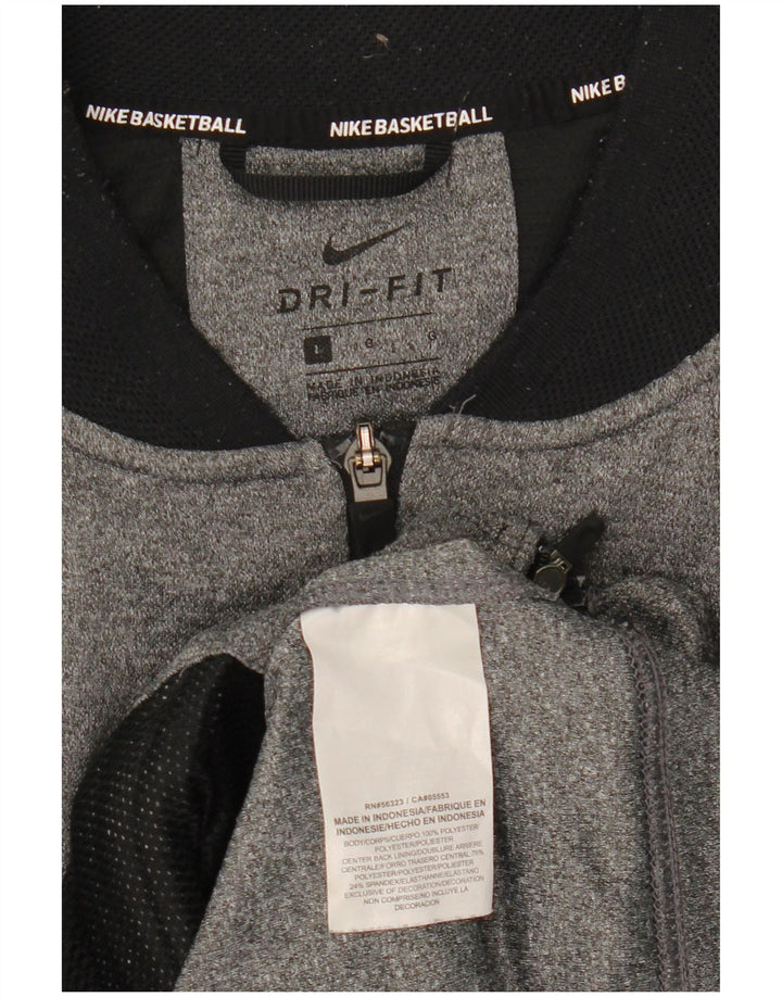 Nike Herren-Dri-Fit-Trainingsanzug-Top-Jacke, großes graues Polyester