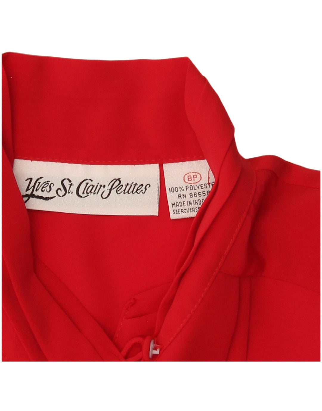 Yves St. Clair Petites Blusa para mujer US 8 Medio Rojo Poliéster