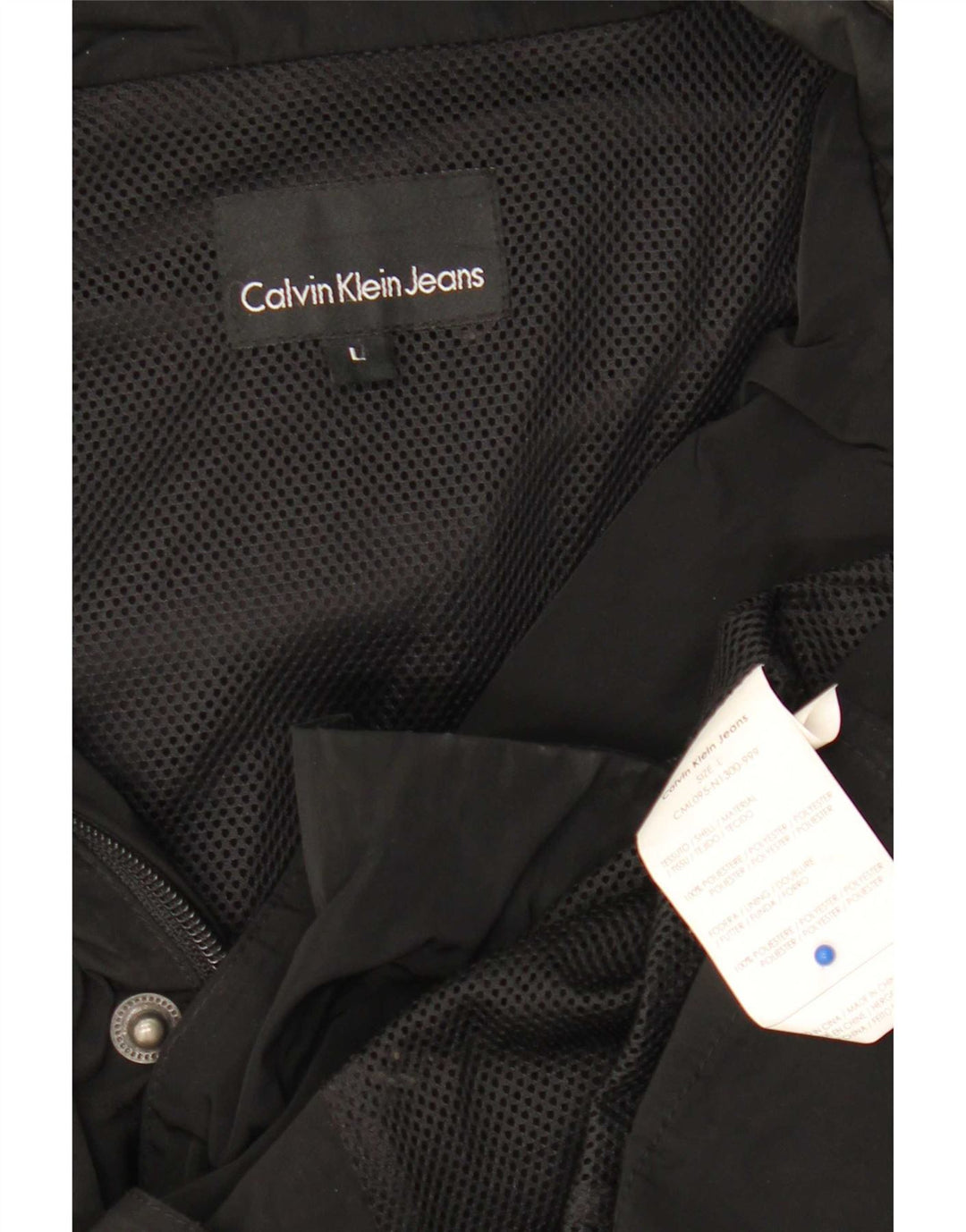 Calvin Klein Jeans Herre Military Jacket UK 40 Large Black Polyester