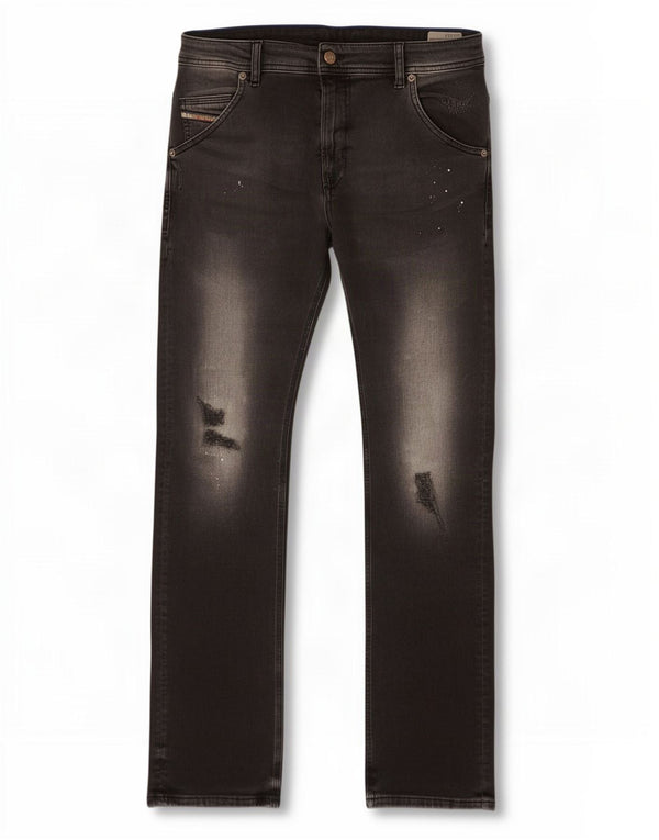 Diesel Ragazzi Krooley Jeans Slim Distressed 15-16 Anni W30 L31 Cotone Nero