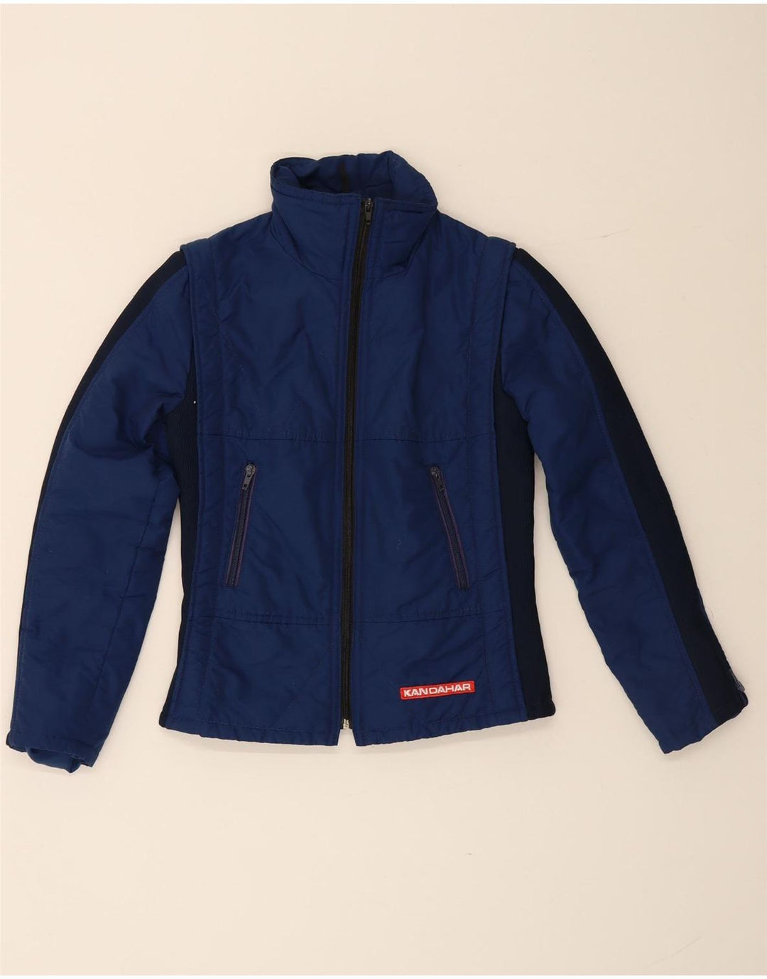 NYLSUISSE Womens Hooded Windbreaker Jacket EU 38 Medium Navy Blue Viscose