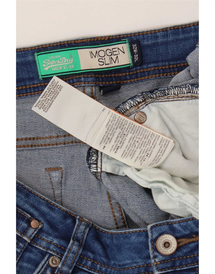 Superdry Dame Imogen Slim Jeans W32 L32 Blå Bomuld
