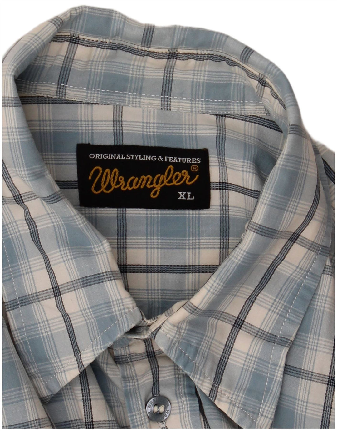 Wrangler Mens Shirt XL Blue Check
