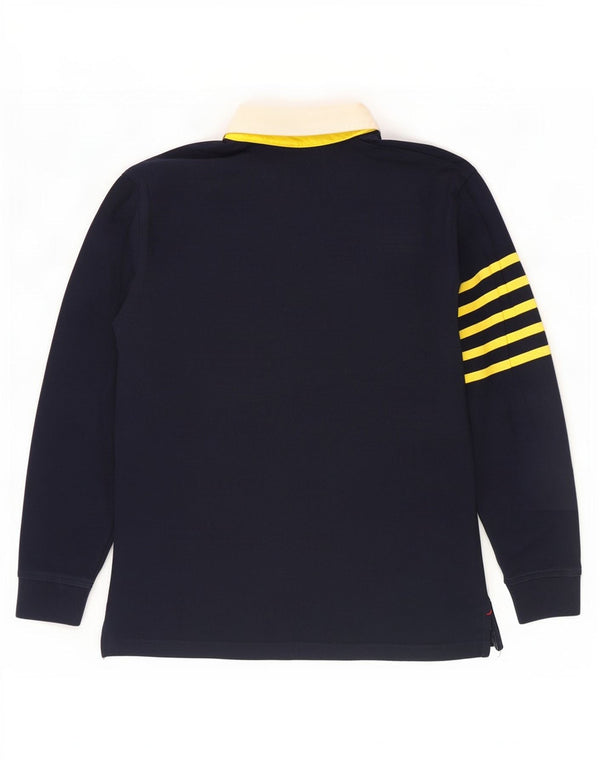 Polo da rugby da uomo a maniche lunghe Tommy Hilfiger, a righe grandi blu navy