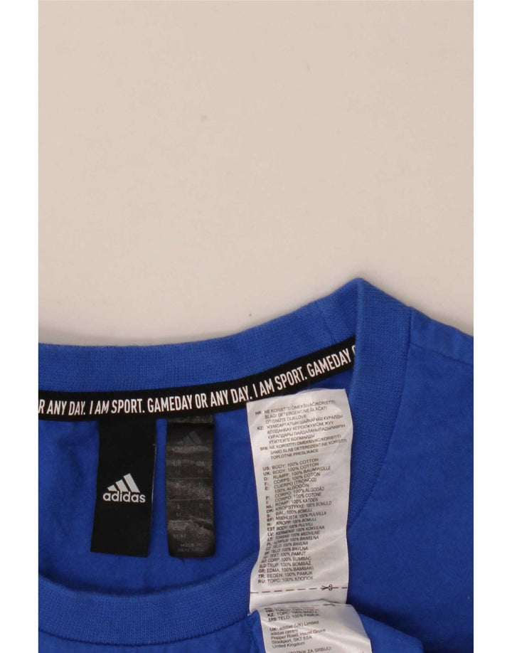 Tricou grafic pentru bărbați Adidas Top, bumbac albastru mediu