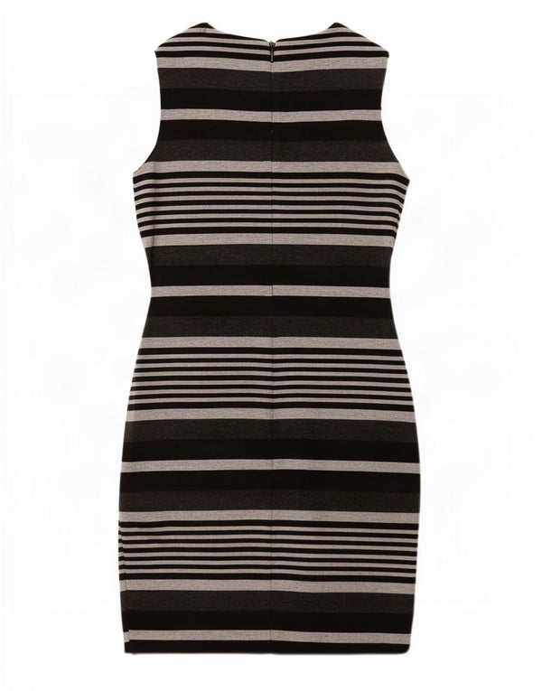 Calvin Klein Womens Sleeveless Sheath Dress UK 10 Small Grey Striped