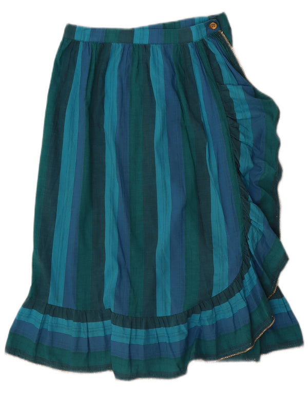 Gonna vintage da donna con volant W24 XS a righe blu