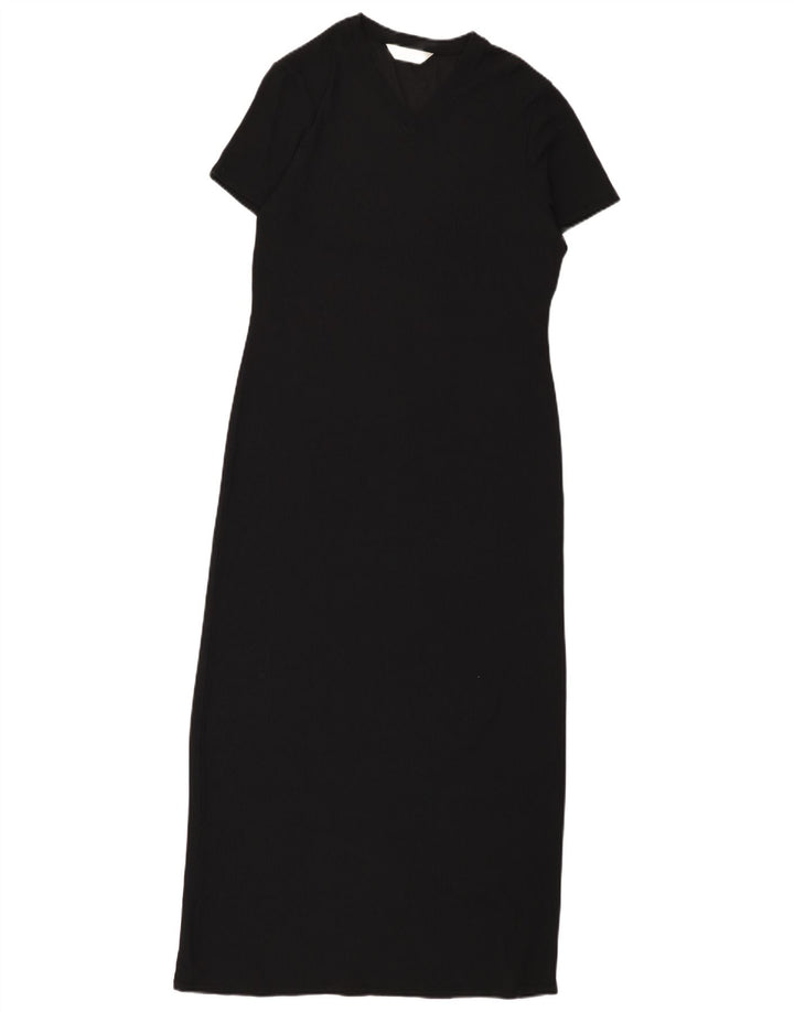 Marks & Spencer Dame Maxi Dress UK 10 Small Black Nylon