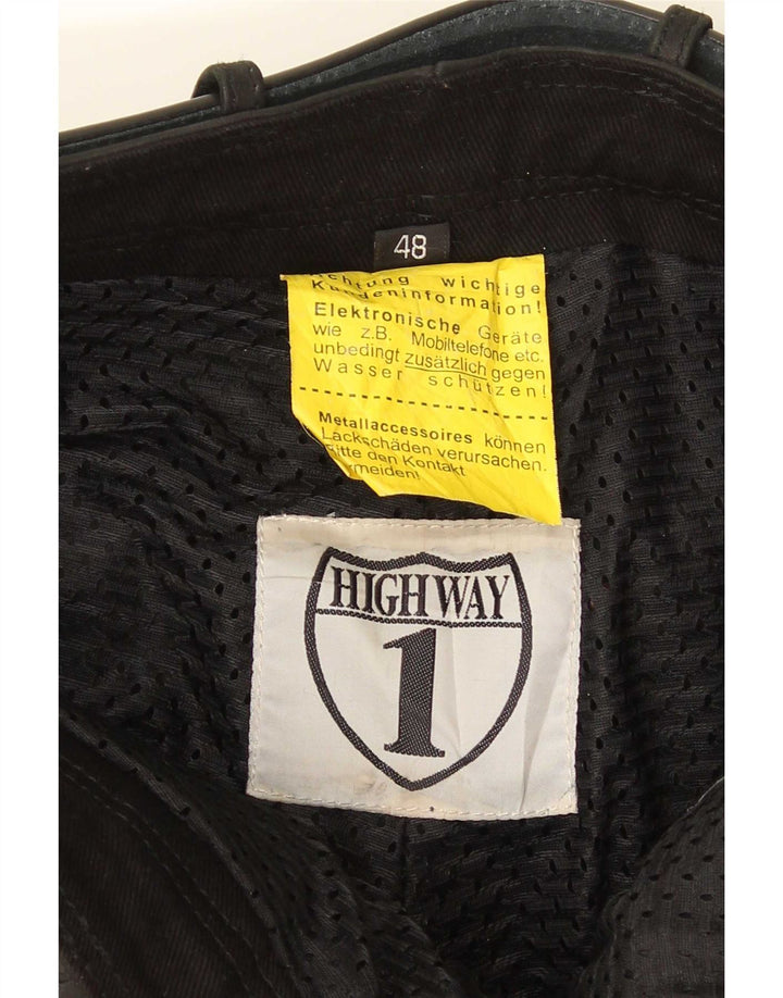 Highway 1 Mens Straight Leather Trousers IT 48 Medium W32 L34 Black