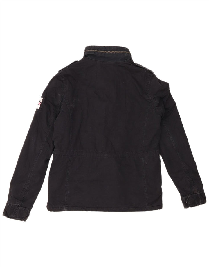 Superdry Womens Sherpa Military Jacket UK 10 Small Navy Blue