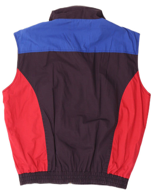 Shamp Herre Loose Fit Gilet IT 48/50 Medium Navy Blue Colourblock Bomuld