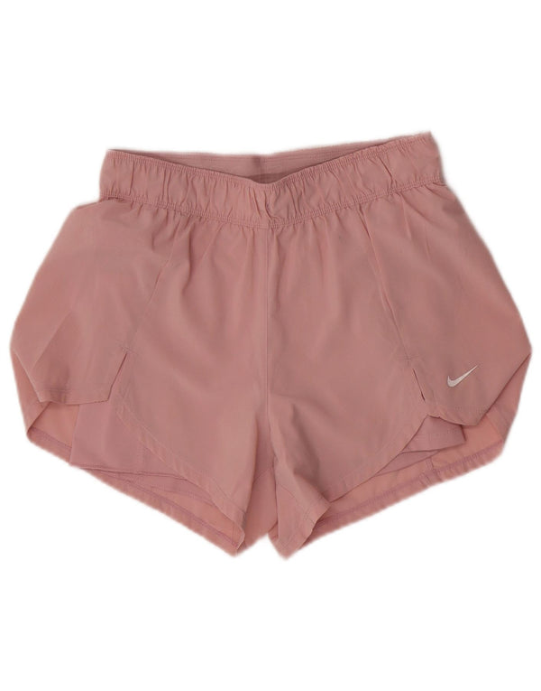 Nike Dame Dri Fit Sport Shorts UK 10 Small Pink Polyester