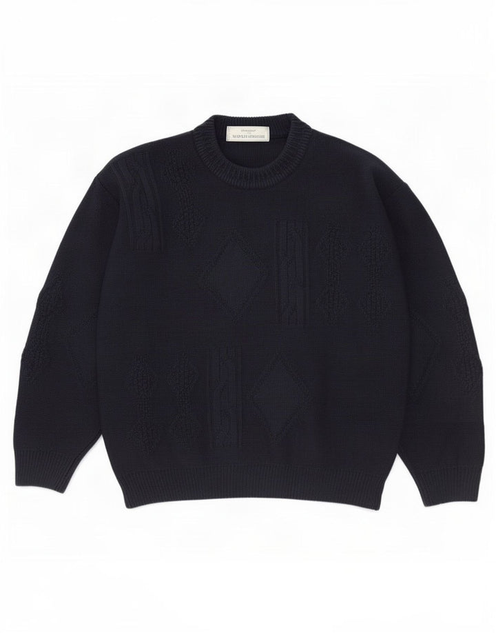 Marks & Spencer Mens St. Michael Crew Neck Jumper Sweater Medium Navy Blue