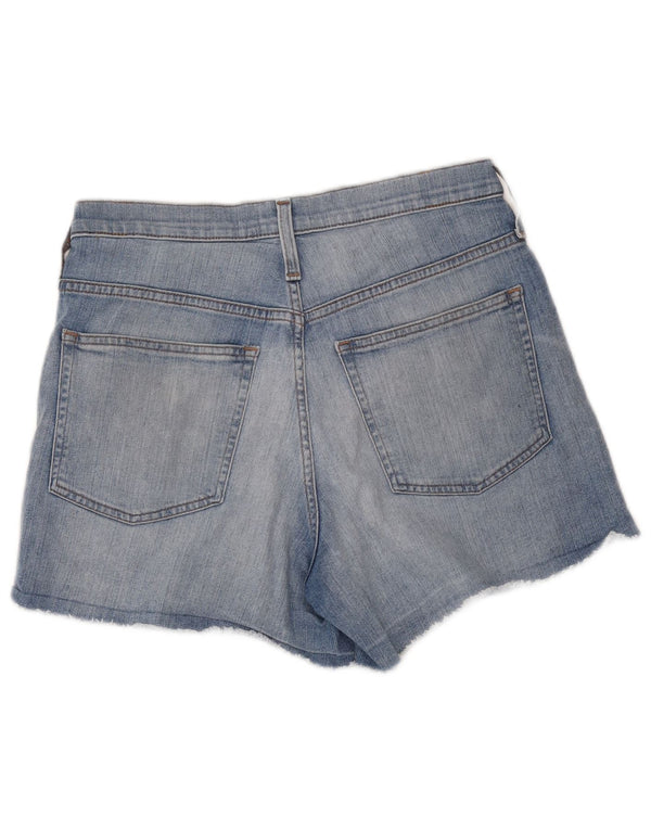 J. Crew Damen-Jeansshorts im Distressed-Look mit hoher Taille, W30, mittelblaue Baumwolle