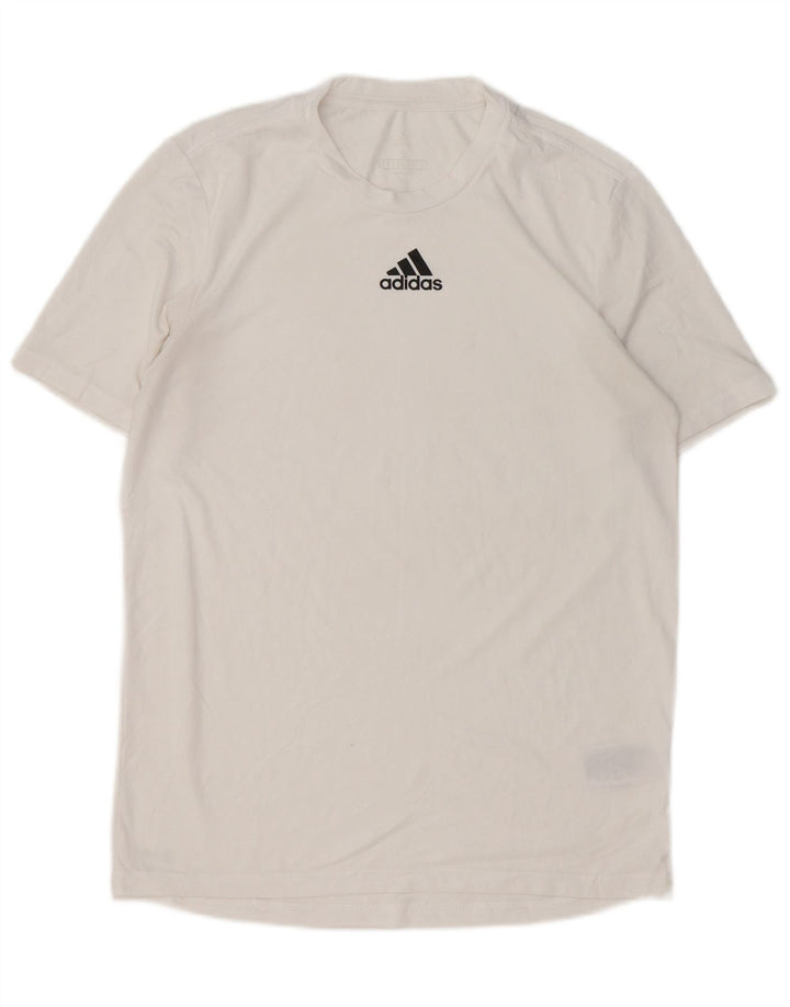 Maglietta Adidas Aeroready da uomo, piccola, in poliestere bianco