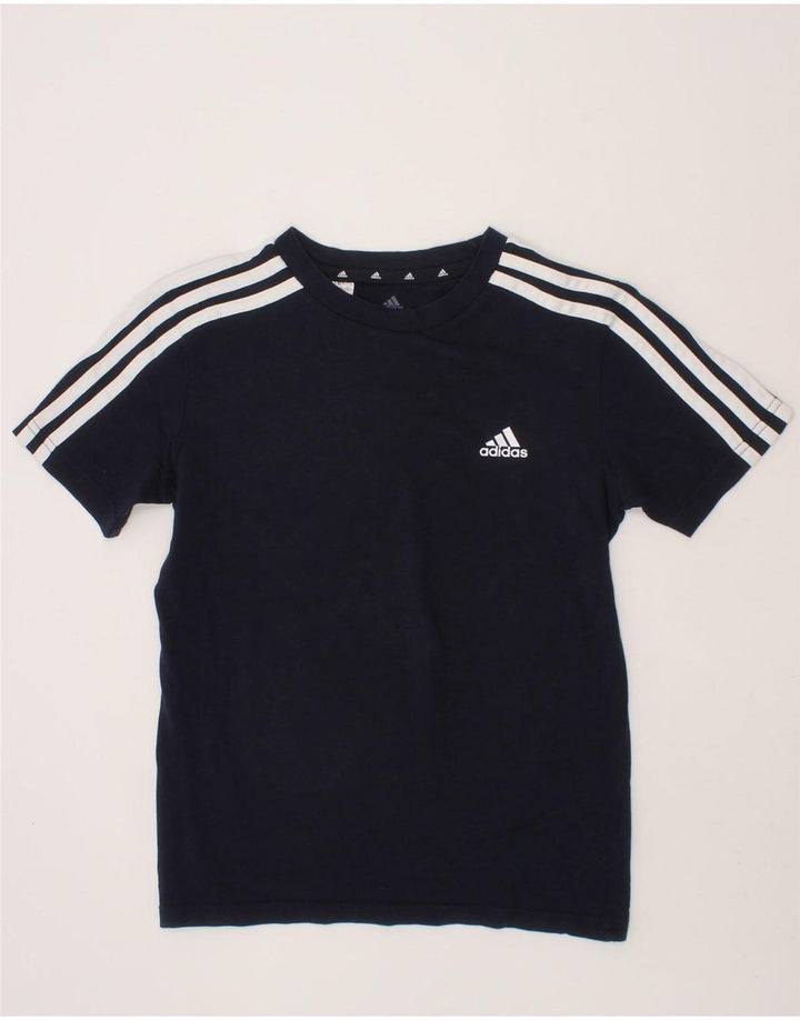 ADIDAS Boys T-Shirt Top 9-10 Years Navy Blue Vintage Adidas and Second-Hand Adidas from Messina Hembry 