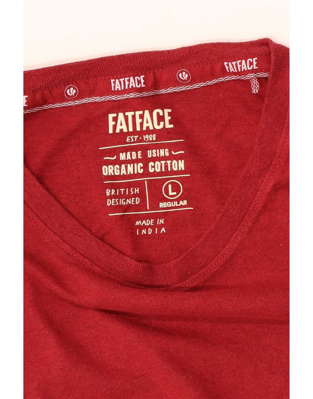 T-shirt regolare da uomo Fat Face Top grande in cotone rosso