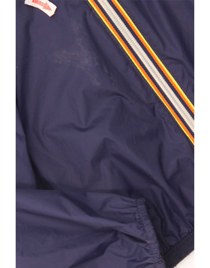 K-Way Boys Hooded Rain Jacket 11-12 Years Navy Blue Nylon