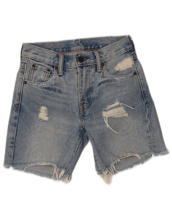 Levi's Boys 505 Distressed Denim Shorts 5-6 Years W23 Blue Cotton