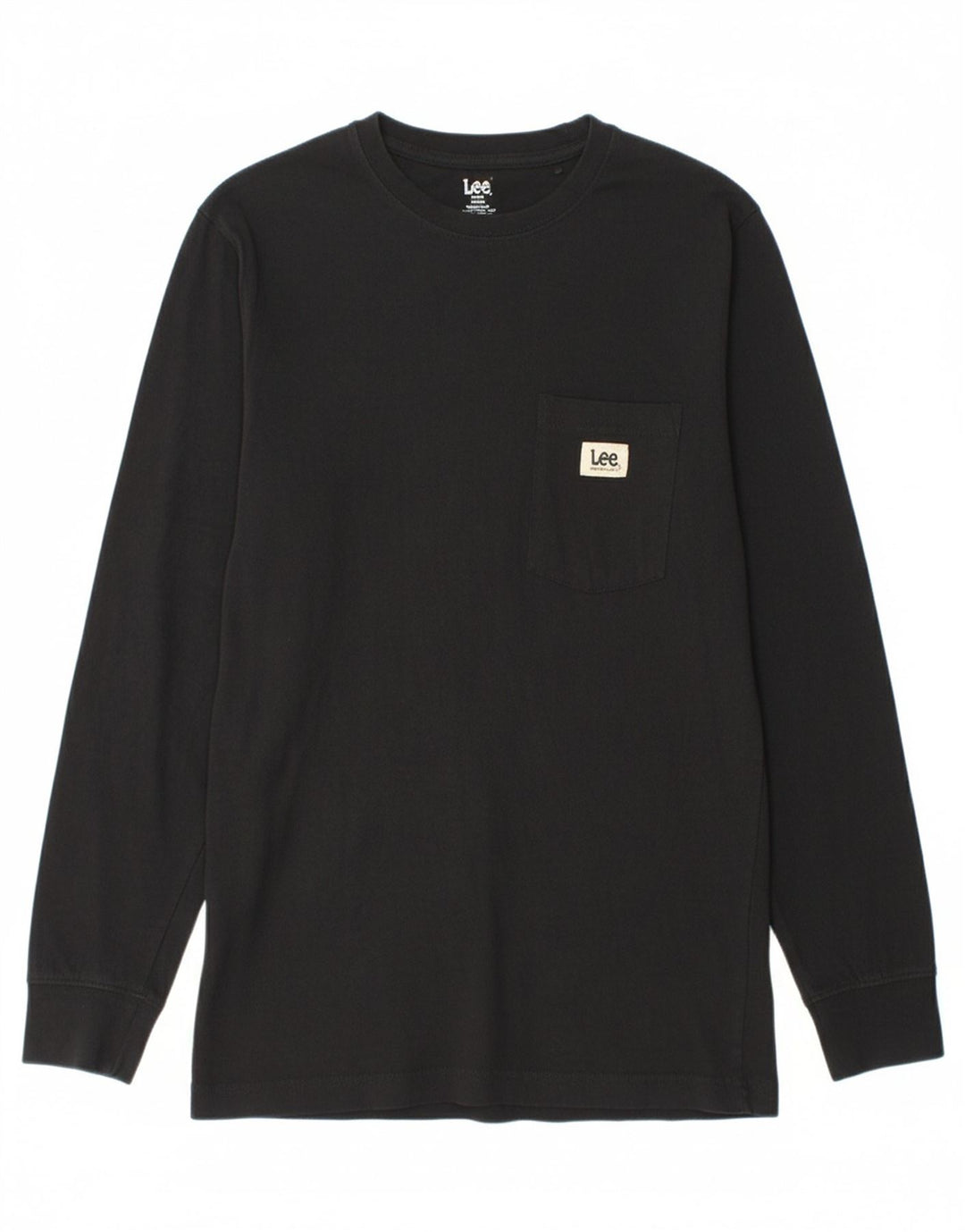 LEE Mens Classic Fit Top Long Sleeve Medium Black Cotton