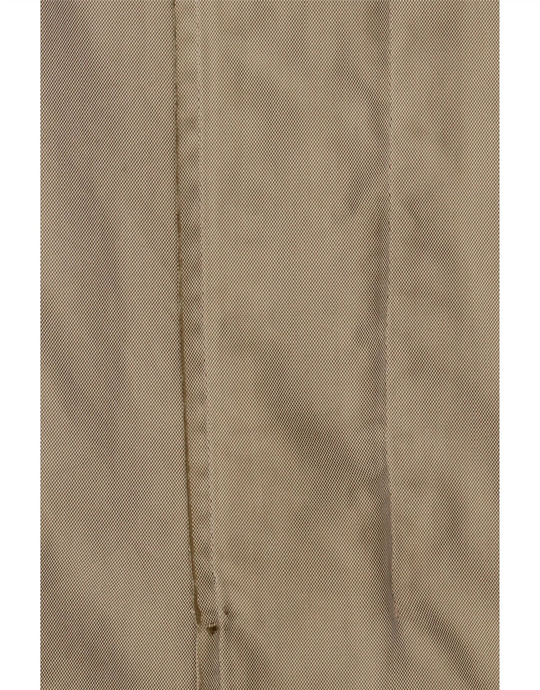 Massimo Dutti Mens Overcoat EU 40 Large Khaki Cotton