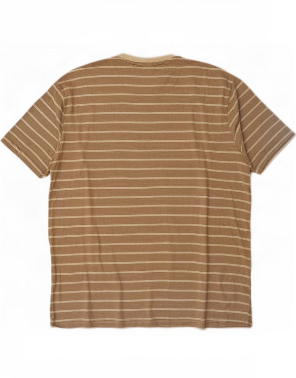 Camiseta masculina James Pringle Top XL algodão listrado bege
