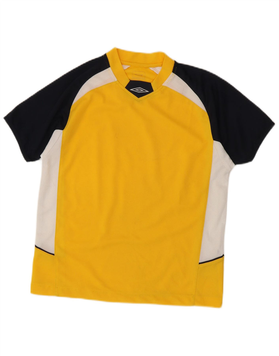 T-shirt grafica da uomo Umbro Top Small in poliestere color block giallo