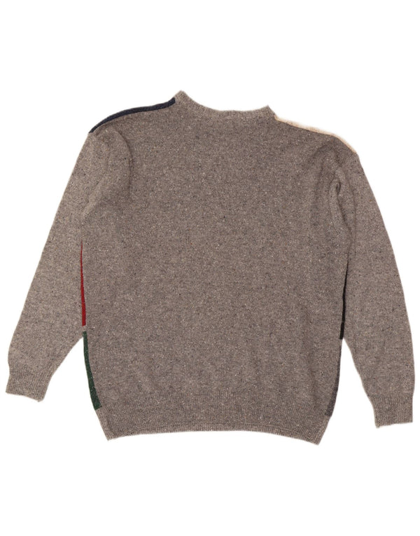 Maglione maglione girocollo da uomo vintage XL multicolore geometrico